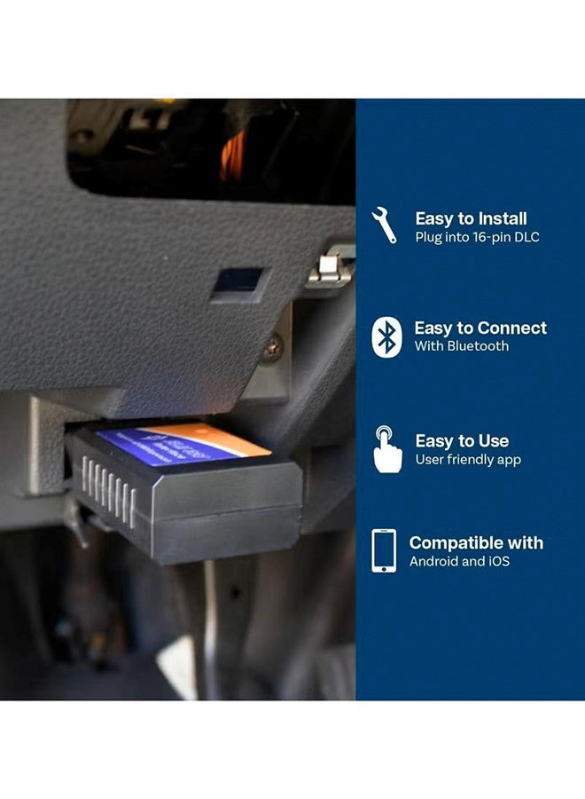 OBD2 Scanner Bluetooth - Car Scanner Compatible with iOS, iPhone, iPad and Android – OBD2 Reader Car Diagnostic Tool Wireless OBD Car Code Reader – Check Engine Code Reader - Image 3
