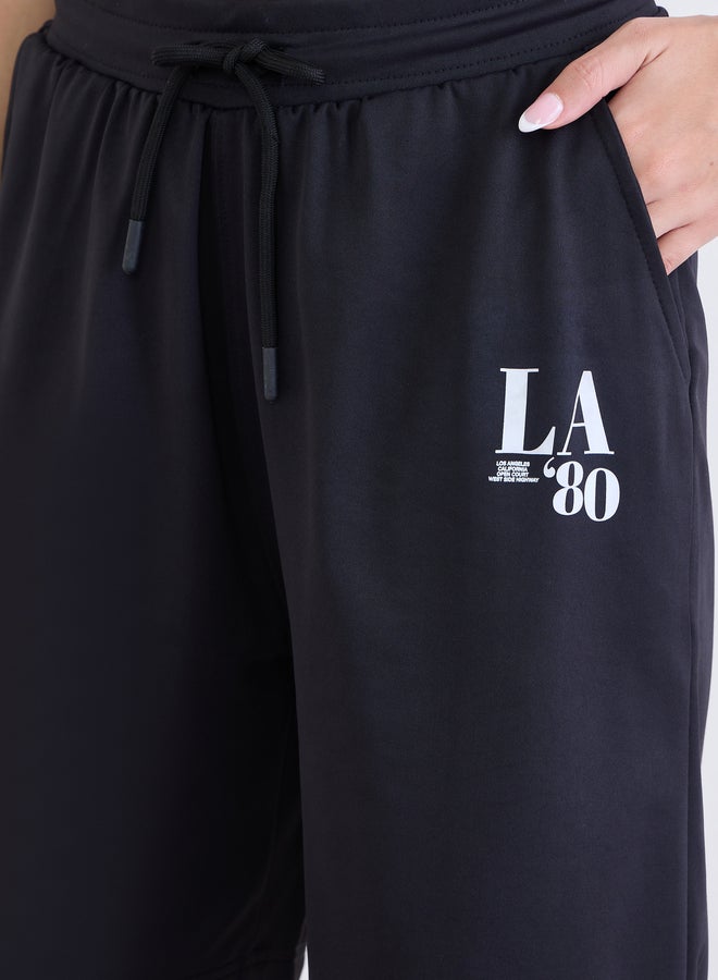 Styli Women Navy Graphic Print Oversized Shorts - Image 3