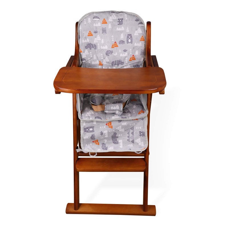 Kocpudu High Chair Pad,high Chair Cushion,seat Cushion Breathable Pad,Comfortable Seat Belt Design,Cute Pattern,Soft and Comfortable,Baby Sits More Comfortable(Gray Animal Pattern) - Image 2