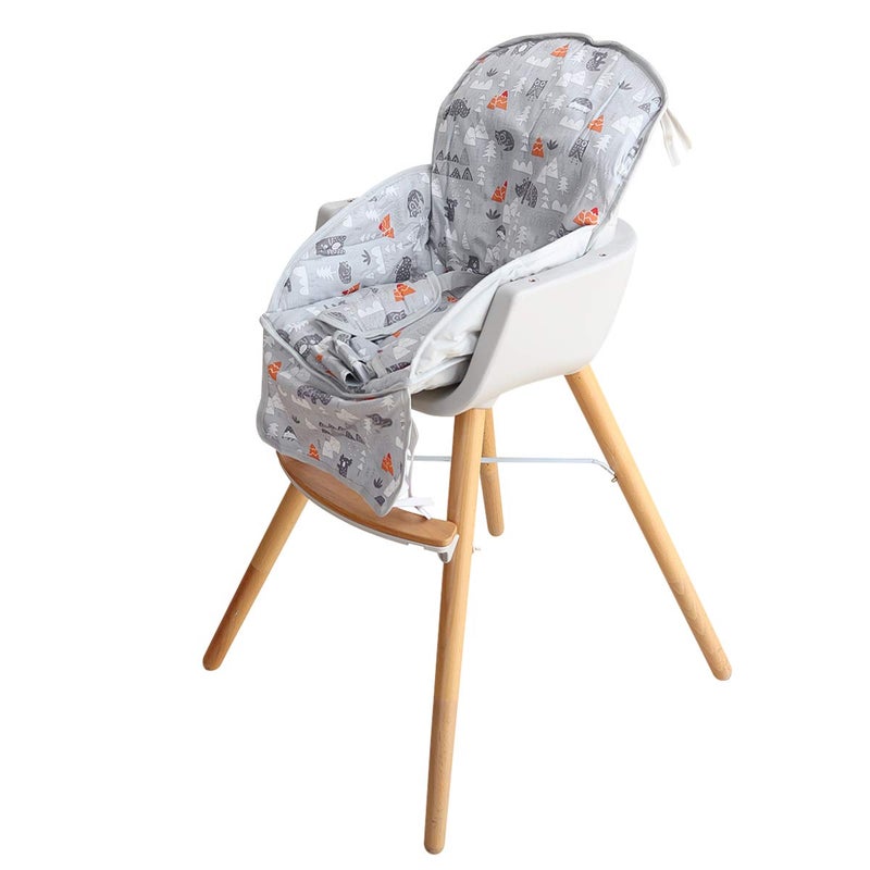 Kocpudu High Chair Pad,high Chair Cushion,seat Cushion Breathable Pad,Comfortable Seat Belt Design,Cute Pattern,Soft and Comfortable,Baby Sits More Comfortable(Gray Animal Pattern) - Image 3