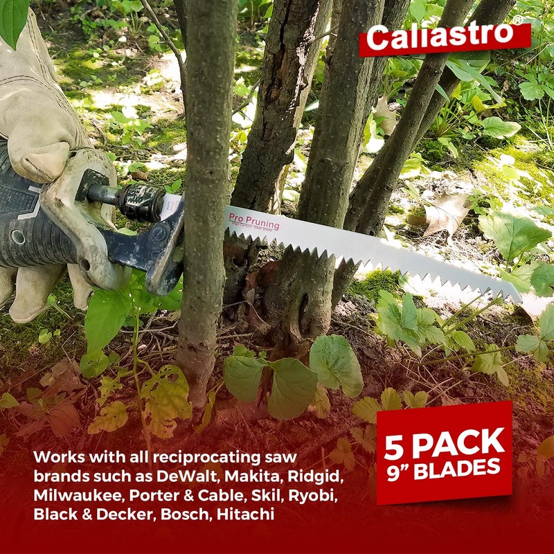 Caliastro 9-Inch Wood Pruning Saw Blades for Reciprocating/Sawzall Saws - 5 Pack - Caliastro - Image 3