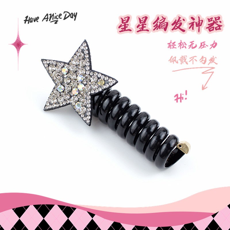 Loquat Black Colorful Cute Star Hair Ties Basic Rubber Band Hair Accessories Headband Tying Horse Tail Rope Headband B19 【B】 1