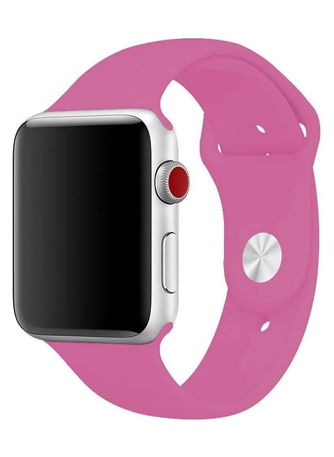 Sports Band for Apple Watch 45mm 44mm 42mm Soft Silicone Replacement Wrist Strap Compatible with iWatch Apple Watch Series 7/SE/6/5/4/3/2/1 Dragon Fruit