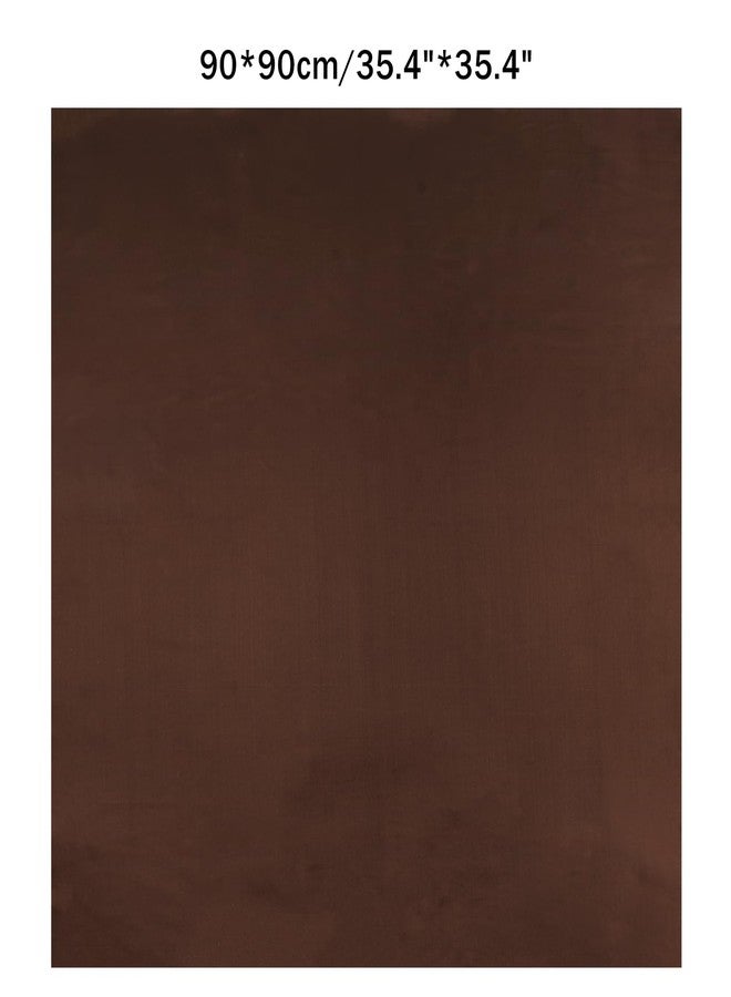 GERINLY Silk Wild Rag Brown, Oversize Square Neckerchief Pure Color, Driving Head Scarf Under Helmet (Brown) - Image 2