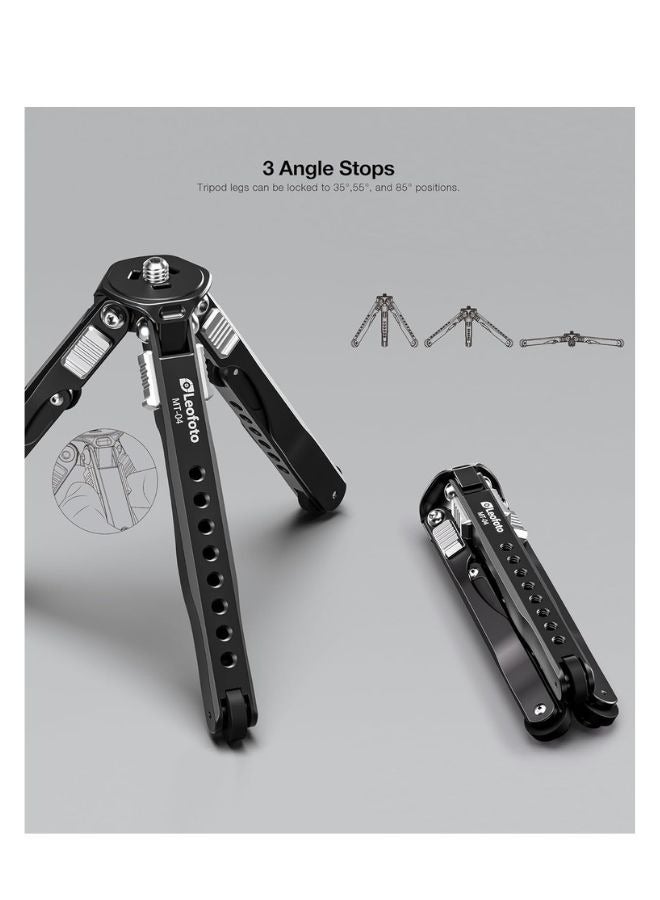 Leofoto MT-04 Folding Aluminum Mini Tripod with Bag - Image 3