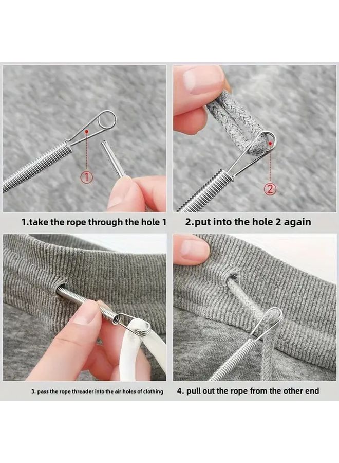 2pcs Metal Drawstring Threader Tool for Hoodies Sweatpants Jackets Replacement - Image 5