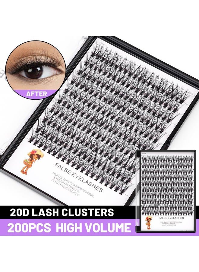 Bodermincer 20D 8-16mm To Choose Professional Makeup Individual Cluster EyeLashes Grafting Fake False Eyelashes Eyelash Extension Iindividual Eyelash Bunche (17mm) - Image 2