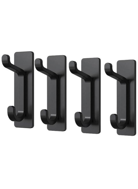 SPARKERR Self Adhesive wall Hooks, Heavy-Duty Stainless Steel anti-rust Hooks, Easy to Install Stick-on Bathroom Kitchen Organizer Hooks for hanging Towel, Robes, Clothes, utensils & many more items, No Drilling Needed (Pack of 04 Hooks)