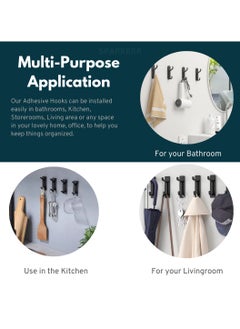 SPARKERR SPARKERR Self Adhesive wall Hooks, Heavy-Duty Stainless Steel anti-rust Hooks, Easy to Install Stick-on Bathroom Kitchen Organizer Hooks for hanging Towel, Robes, Clothes, utensils & many more items, No Drilling Needed (Pack of 04 Hooks)  - Image 3