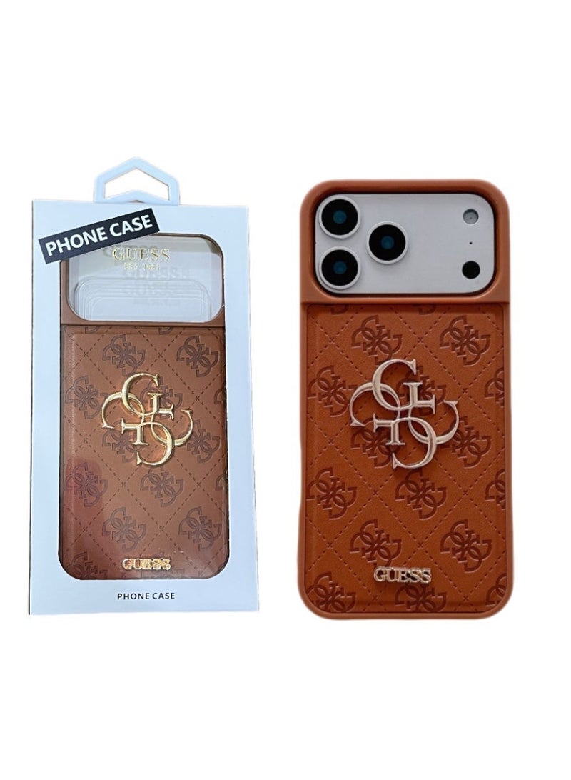 GUESS iPhone 17 Pro Max Cover PU Case With Cardslot & Script Metal Logo - Orange - Image 2