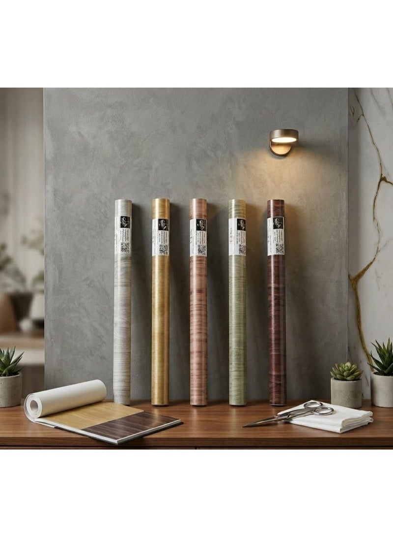 45cm*5m Self-adhesive natural wood design wallpaper to refresh furniture and walls easily and affordably. Peel-and-stick application, easy to clean, suitable for smooth surfaces at home or office. - Image 1