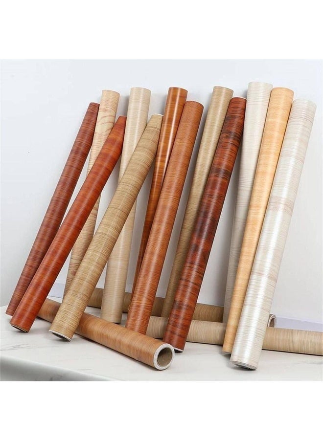 45cm*5m Self-adhesive natural wood design wallpaper to refresh furniture and walls easily and affordably. Peel-and-stick application, easy to clean, suitable for smooth surfaces at home or office. - Image 2