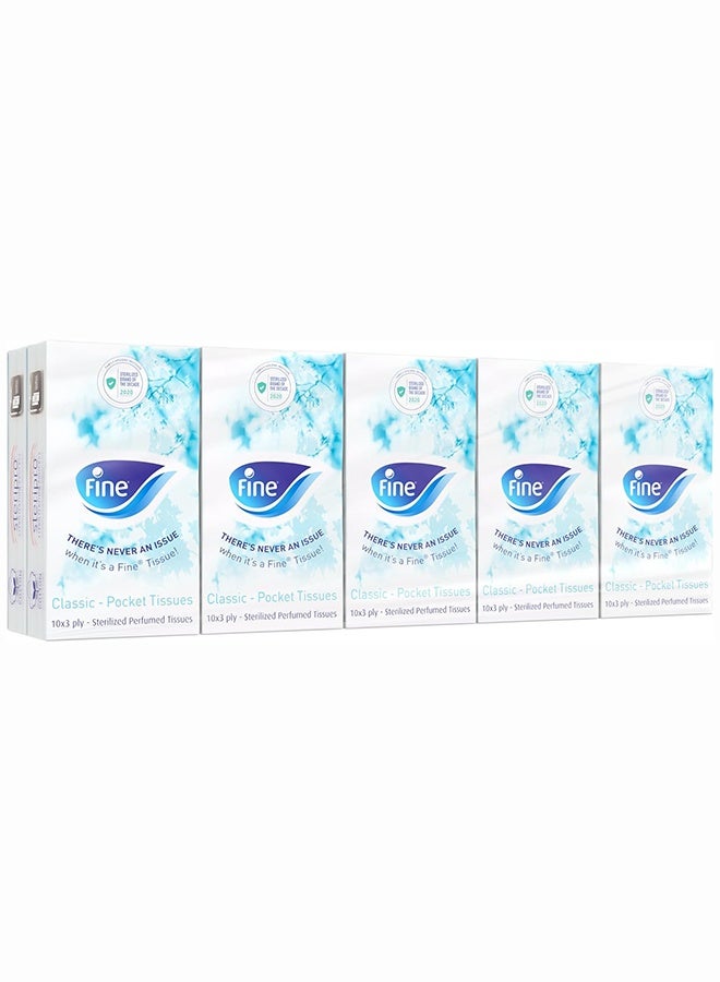Fine Classic Pocket Facial Tissues Pack Of 10 White - Image 1