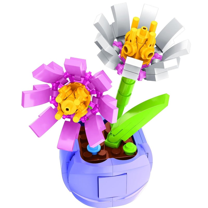 ThinkerPlace 8-in-1 Flowers Galsang Flower (100 Pieces) | Learn About Plant Kingdom | Building Block Set for Kids Age 6+ | STEM Educational Toy | Build, Collect & Create Flower Pen Stand - Image 1