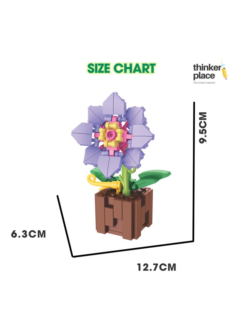 ThinkerPlace 8-in-1 Flowers Peony (+111 Pieces) | Learn About Plant Kingdom | Building Block Set for Kids Age 7+ | STEM Educational Toy | Build, Collect & Create Flower Pen Stand - Image 5