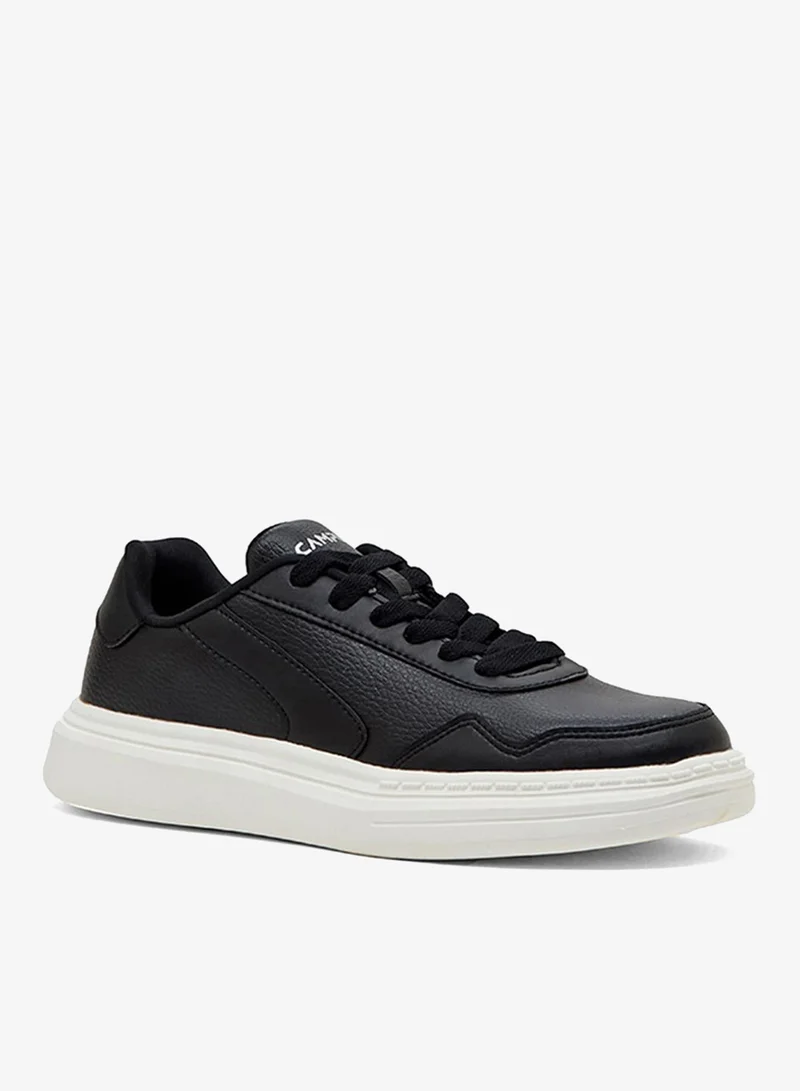 Women Droid Memory Foam Lace-Up Sneakers-Black