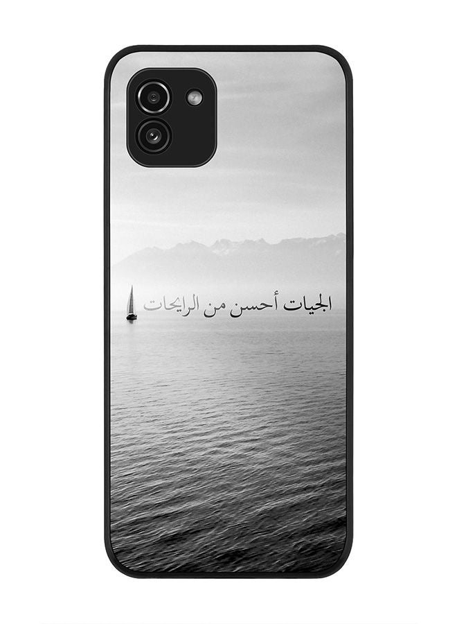 Stylizedd Rugged Black edge case for Samsung Galaxy A03 (LTE/4G) Slim fit Soft Case Flexible Rubber Edges Anti Drop TPU Gel Thin Cover - The Future Is Better - Image 1