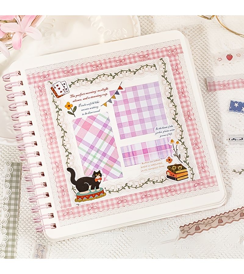 Strawberry Embroidered Edge Washi Sticker Pack 40 Pcs Vintage Scrapbooking Supplies - Image 3