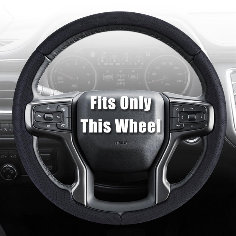 Aimato Customized Steering Wheel Cover for Chevy Silverado 1500 2019-2025/2500 3500 2020-2025/Blazer 2019-2025/Suburban Tahoe 2021-2024,Thin,Anti-Slip,Scratch-Resistant Car Accessory for Chevrolet - Image 1