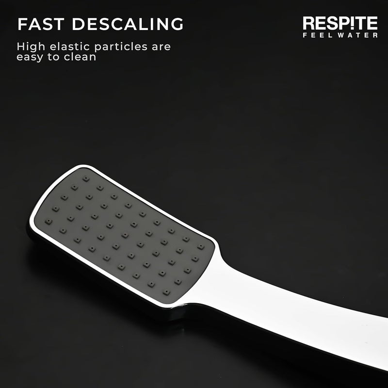 RESPITE Telephonic Shower | Rain Hand Shower | Handheld showers with 1.5 Meter Flexible Tube and Wall Hook, ABS Chrome Finish SQUARE - Image 4