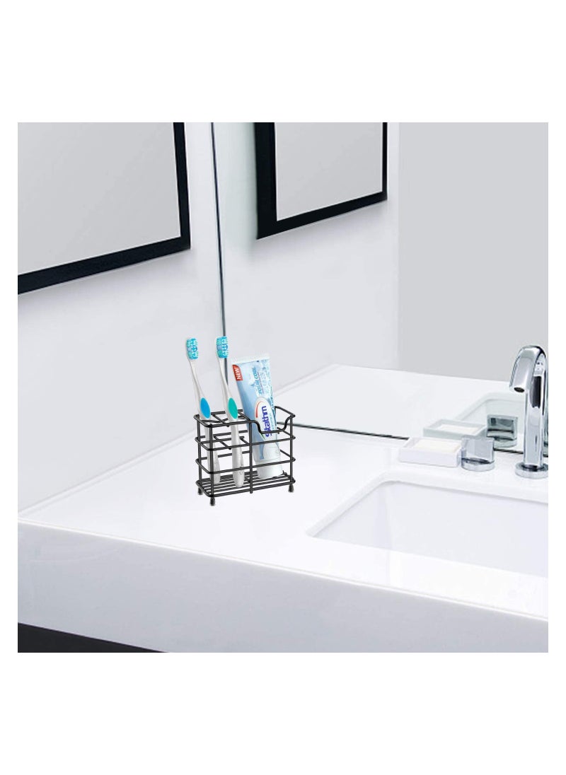 LIMOS - Toothbrush Holder - Stainless Steel Toothpaste Holder Bathroom Accessories Organizer (Small, Black) - Image 1