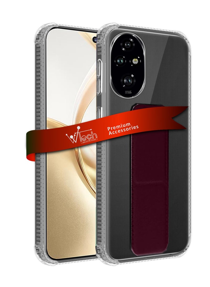 دبليو تيك غطاء وسادة هوائية لهاتف Honor 200 Pro 5G 2024 مصنوع من مادة TPU - شفاف/كستنائي - Image 1