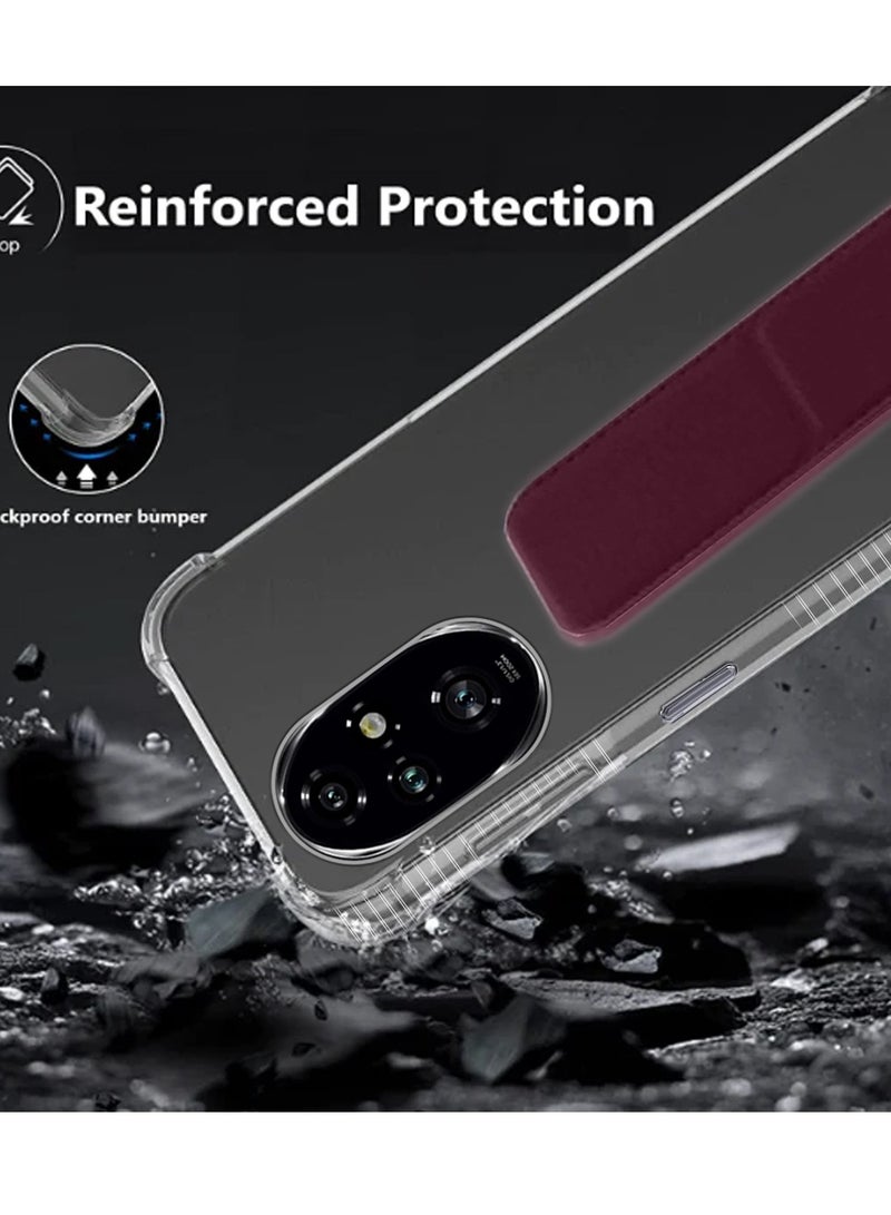 دبليو تيك غطاء وسادة هوائية لهاتف Honor 200 Pro 5G 2024 مصنوع من مادة TPU - شفاف/كستنائي - Image 4