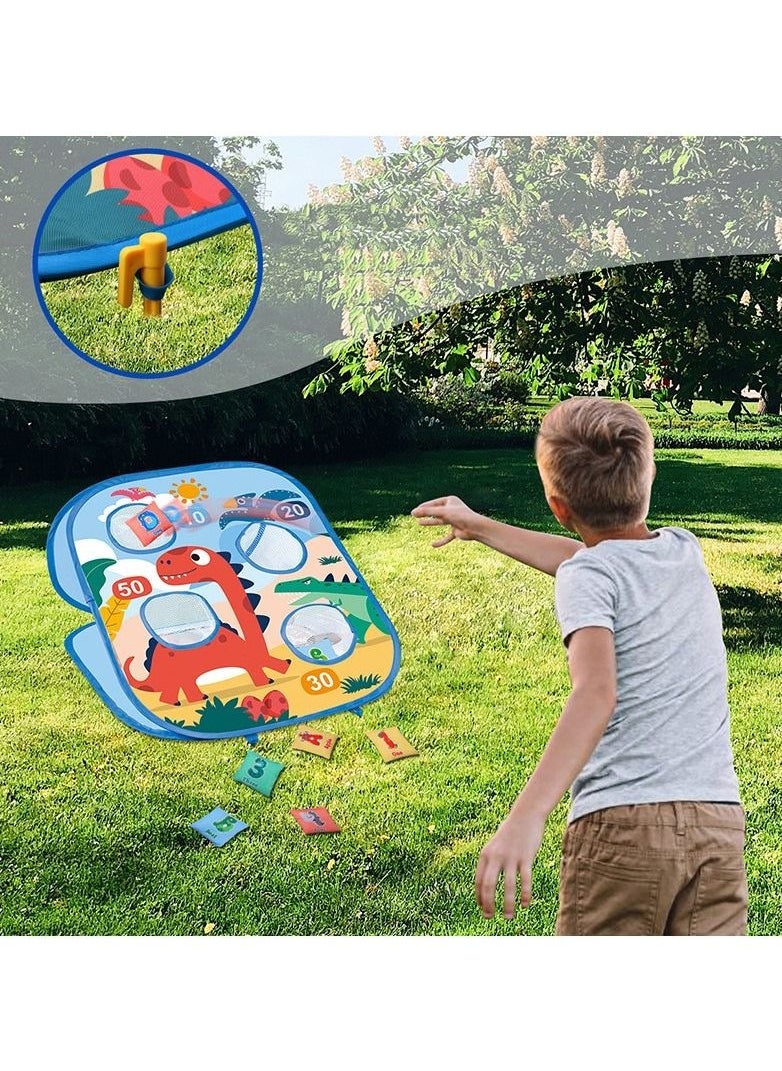 Soofam - Animal Bean Bag Toss Game Toy for Kids Cornhole Outdoor Toy Games 6 Bean Bag Toss and 3 Corn Hole Balls Outside Toys for Kids Toddler - Image 1