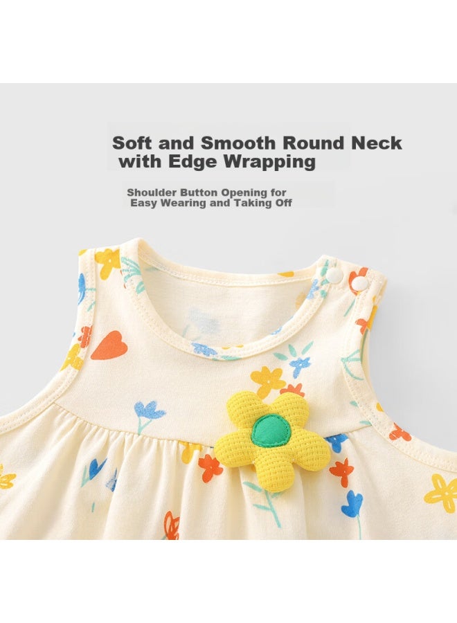 Youqi Yoochee Baby Girl Summer Thin Bodysuit Set Toddler Summer Sling Set Super Stylish And Cute Summer Outfit - Image 1