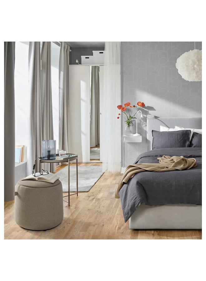 erorex Pouffe, With Storage/Tonerud Dark Beige - Image 3