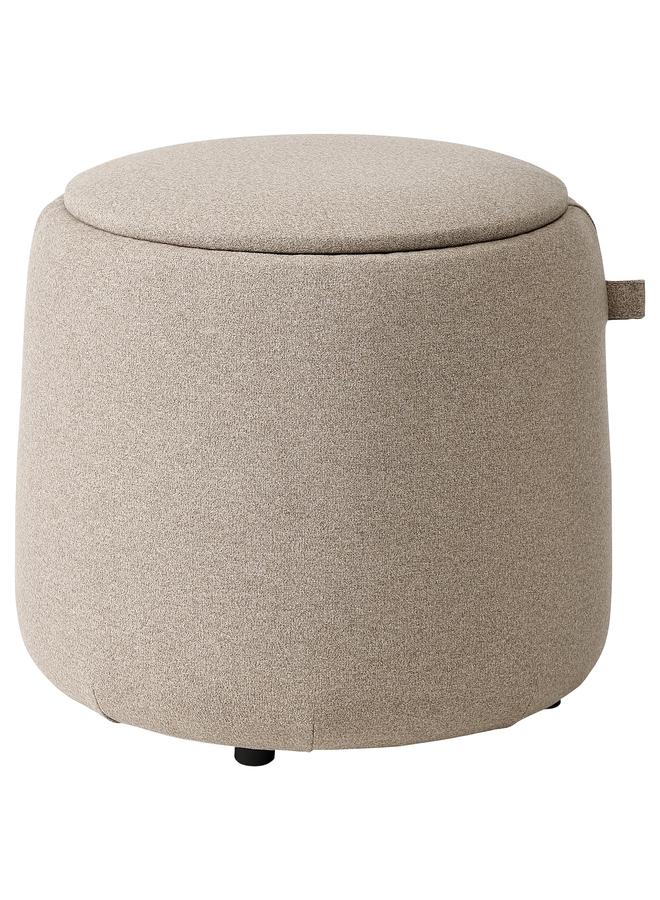 erorex Pouffe, With Storage/Tonerud Dark Beige - Image 1