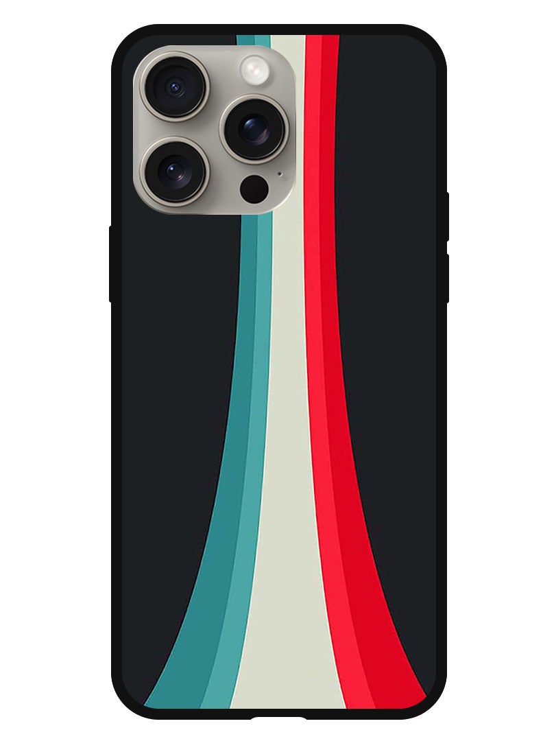 Theodor Protective Case Anti Scratch Shock Proof Bumper Cover For iPhone 15 Pro Max Stripes in center - Image 1
