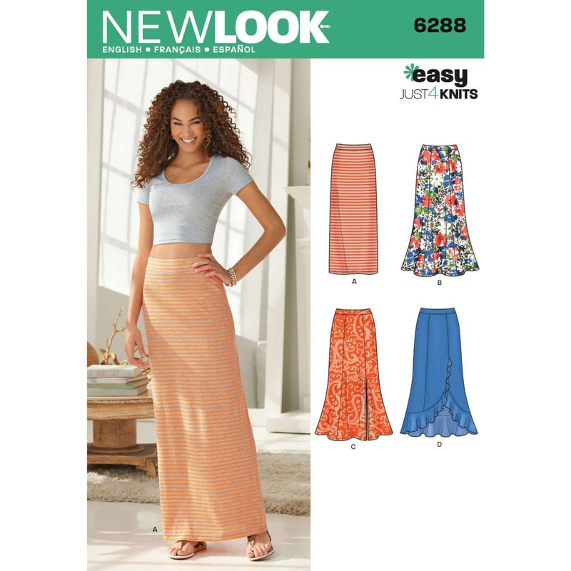NEW LOOK Simplicity New Look Easy Just 4 Knits Pattern 6288 Misses Pull on Knit Skirts, Sizes 8-10-12-14-16-18-20 - Image 5