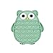BULINGNA Push Pop Bubble Fidget Sensory Toy Silicone Stress Relief Popping Toy ABC Alphabet Owl Shaped Educational Learning Tools for Toddlers Kids Students Black LettersGreen - Image 2