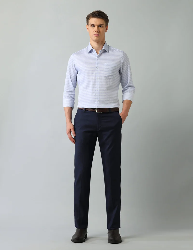 Arrow Navy AutoFlex Regular Fit Trousers for Men | Best Price UAE