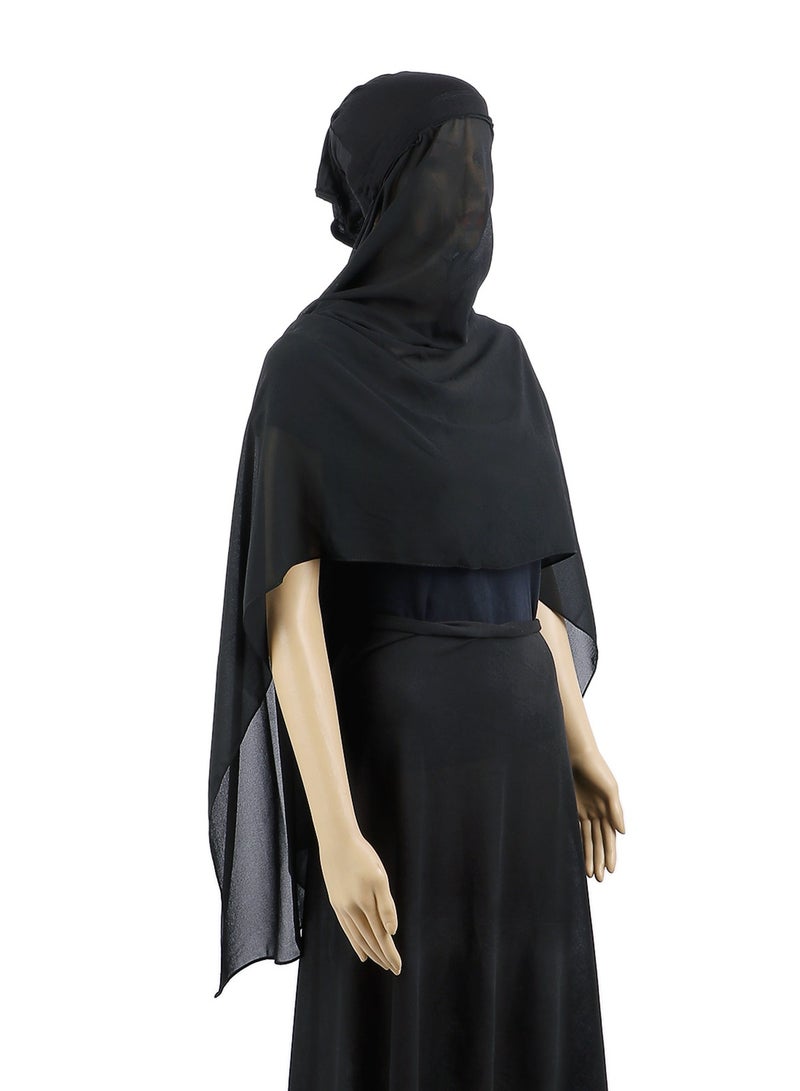 Instant Hijab with Veil Undercap Muslim Chiffon Head Wraps Full Cover Shawl Cap for Women Daily Wear - Image 1