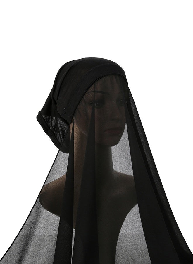 Instant Hijab with Veil Undercap Muslim Chiffon Head Wraps Full Cover Shawl Cap for Women Daily Wear - Image 3