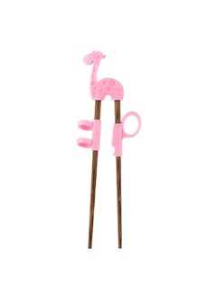Cute Children Chopsticks Cartoon Learning Reusable Training Baby Products (Pink Giraffe)