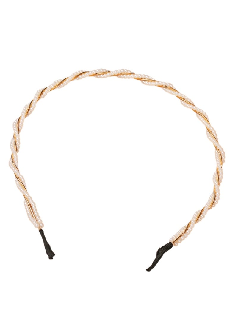 Huitich Elegant Headband Hair Accessory for Girls Gold Colour  - Image 1