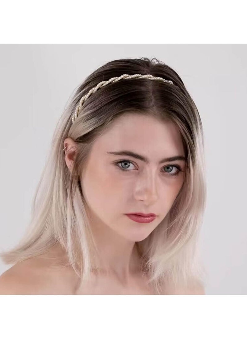 Huitich Elegant Headband Hair Accessory for Girls Gold Colour  - Image 2