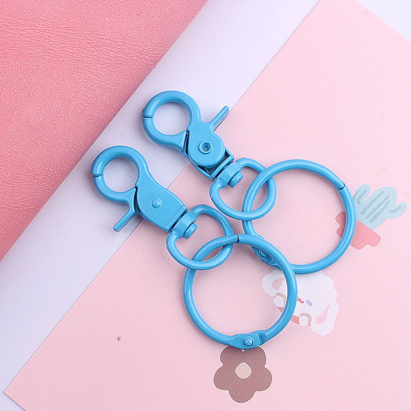 Colorful Painted Keychain Clasp Jewelry Blue 