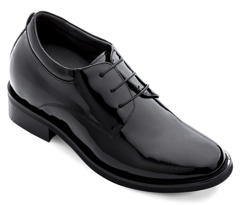 Calden Men's Invisible Height Increasing Elevator Shoes - Black Patent Leather Lace-up Lightweight Formal Tuxedo Oxfords - 4 Inches Taller - K595101 - Size 11 D(M) US - Image 1