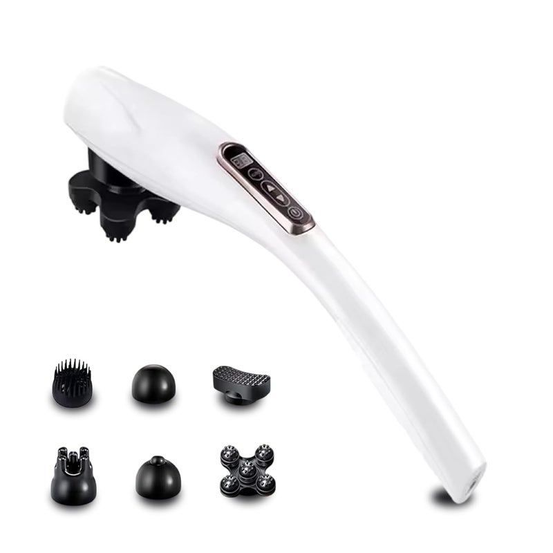 nexlev مدلك جسم لاسلكي | تخفيف آلام الرقبة والكتف والظهر والساقين والفخذين | 10 مستويات شدة و12 وضعية | 8 ملحقات | تدليك عميق للأنسجة لتخفيف كامل للألم | مؤشر الشحن | PM-01 - Image 1