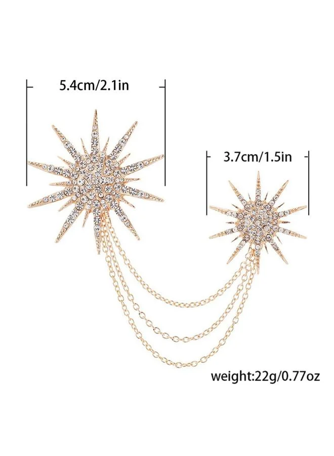 تايك تو بروش بشكل انفجار نجمي مع سلاسل