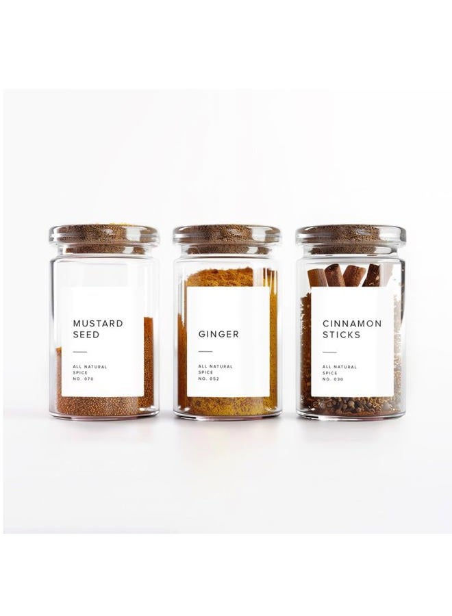 ThreeKin Collective 250 White Spice Labels by ThreeKin | Waterproof & Oil-Resistant Pre-Printed Stickers for Spice Jars | Durable, BPA-Free Seasoning Labels | Easy-Clean, No-Residue Design | Proudly Female & USA Owned - Image 2