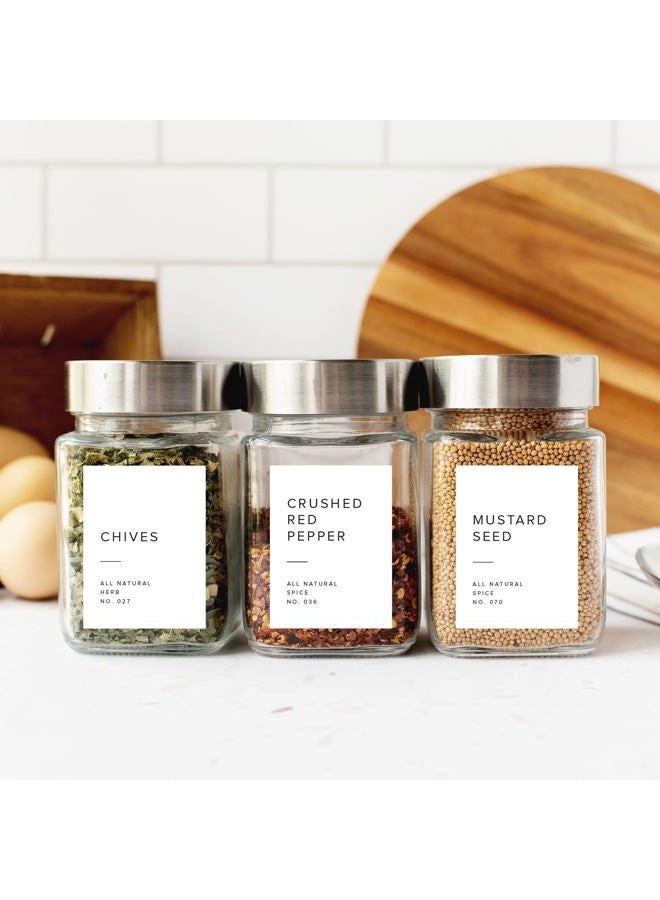 ThreeKin Collective 250 White Spice Labels by ThreeKin | Waterproof & Oil-Resistant Pre-Printed Stickers for Spice Jars | Durable, BPA-Free Seasoning Labels | Easy-Clean, No-Residue Design | Proudly Female & USA Owned - Image 3