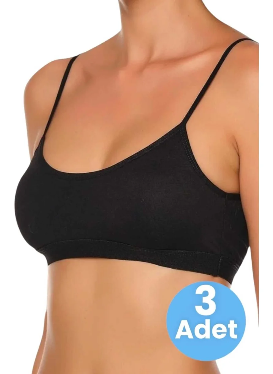 Tezzgelsin Women's Thin Strap Padded Bustier Half Undershirt Bra 3 Piece Set