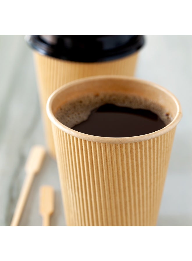 Restaurantware 12 Ounce Disposable Hot Beverage Cups, 500 Count, Ripple Wall Design, No Sleeves Needed, Insulated Kraft Paper Tumblers, Recyclable, Eco-Friendly, Ideal for Cafes and Takeout - Image 3