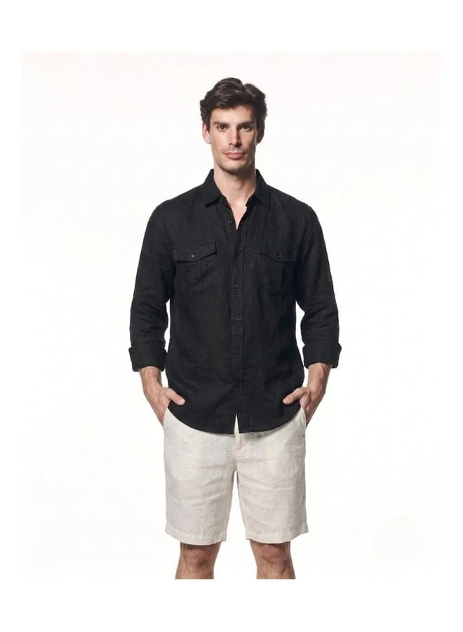 %100 Linen Double Pocket Shirt.