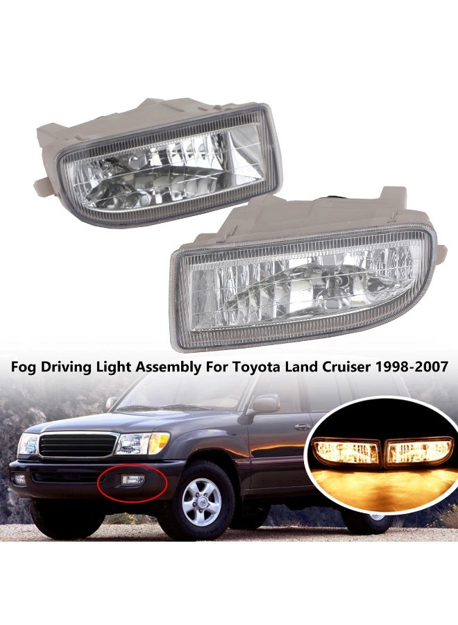 Kashafi Fog Light Assembly for Toyota Land Cruiser 1998-2007 LC1998TY Front Bumper Fog Lamp Pair Clear Glass Lens 9006 12V 55W Halogen Bulb Driving Light with Wiring Harness Waterproof Dustproof Replacement Kit - Image 1